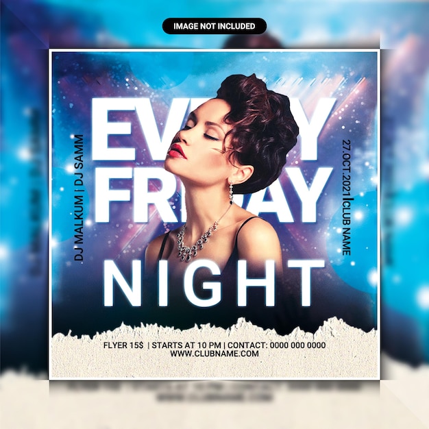 Every friday night dj party flyer template