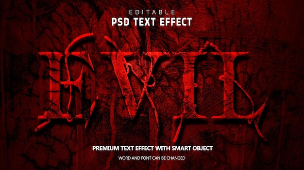 Evil editable text effect and scary cement texture background.