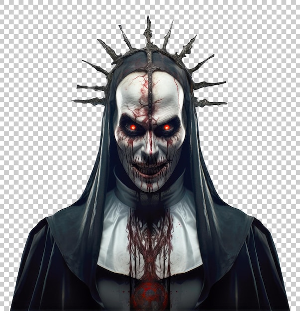 Evil Nun Isolated on Transparent Background