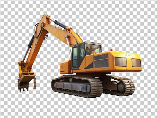 Excavator digging ground on construction site illustration