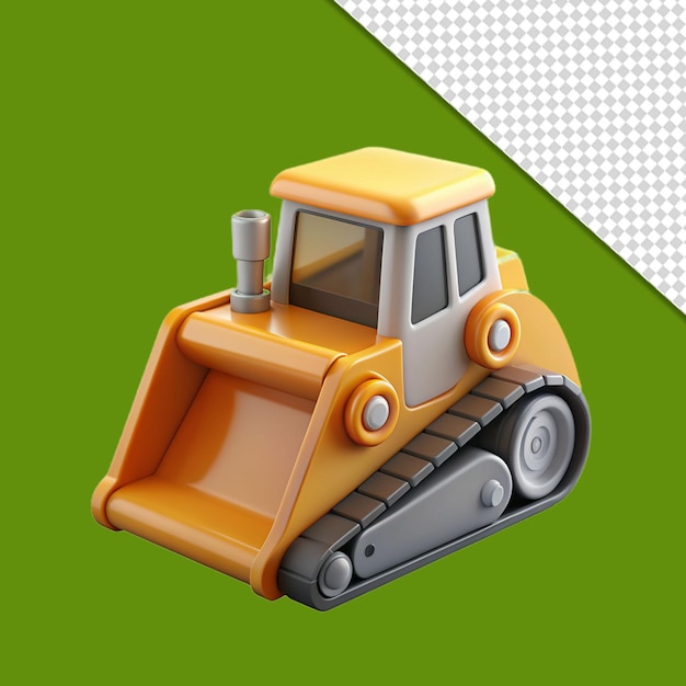 excavator on transparent background 3d rendering