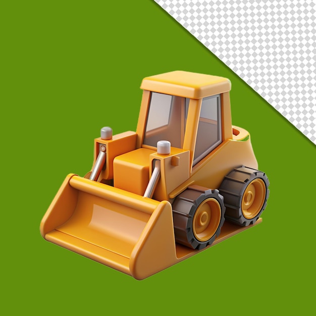 excavator on transparent background 3d rendering