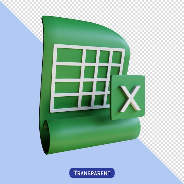 excel icon with 3d style