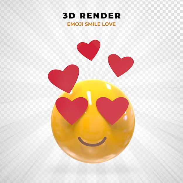 Excited face 3d render social media PSD