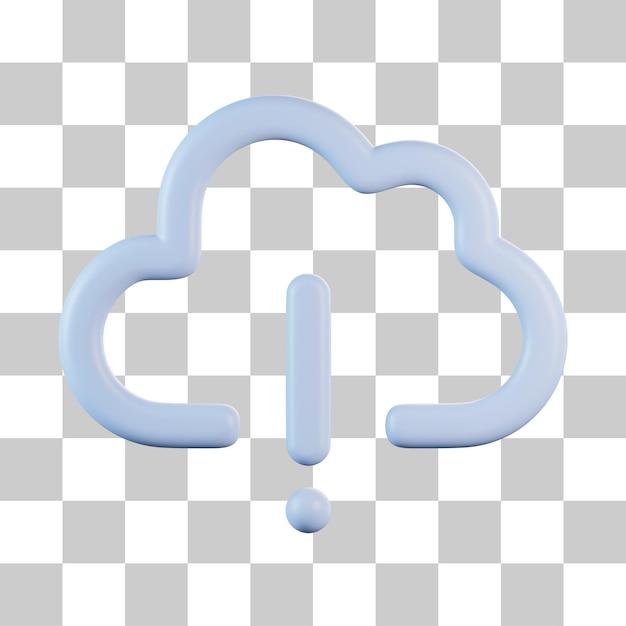 Exclamation alert Cloud 3D Icon