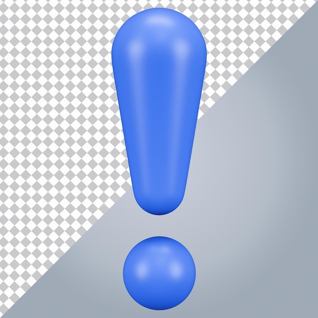 Exclamation mark 3d icon