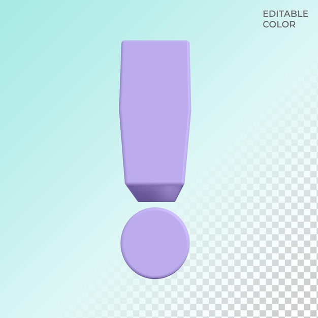 exclamation mark 3d scene creator