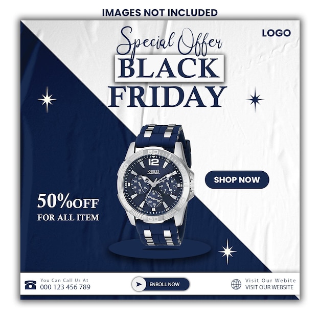 PSD exclusive classic watch sales social media post limited time smart watch mega sale offer