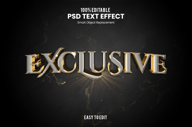 PSD exclusive elegant exclusive 3d text effect