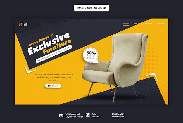 Exclusive furniture sale landing page template 