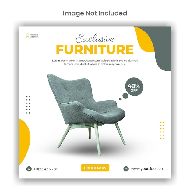 Exclusive furniture sale social media or instagram post template design