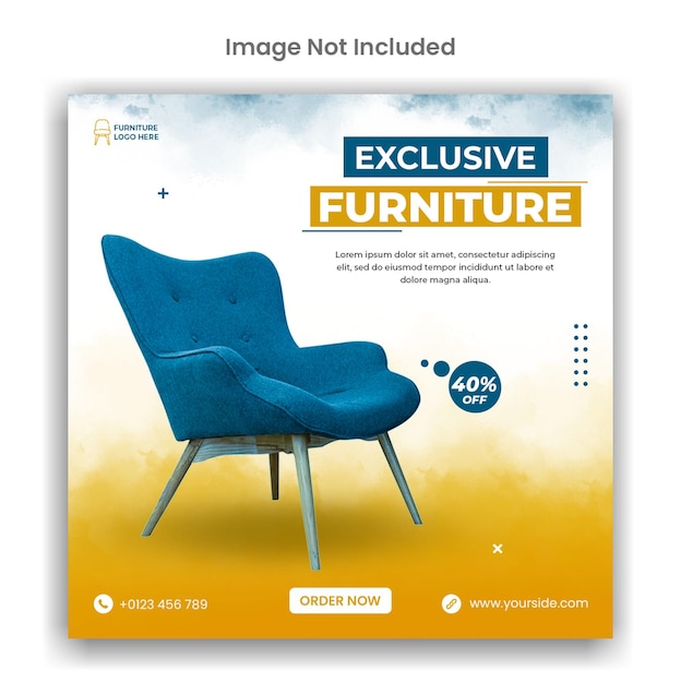 Exclusive furniture sale social media or instagram post template design