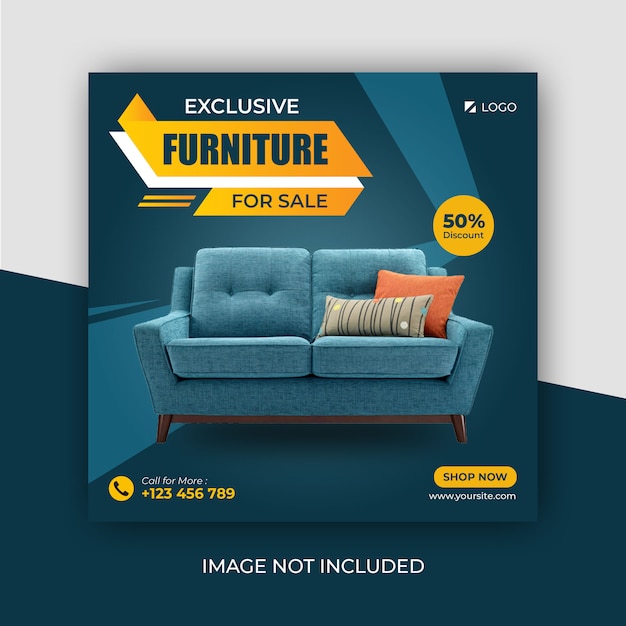 Exclusive furniture social media Instagram post template