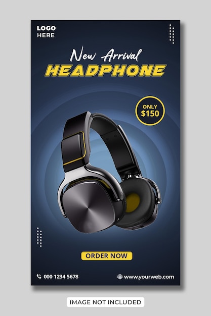 Exclusive Headphone social media Facebook and Instagram story template