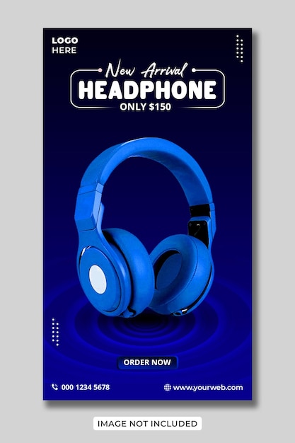 Exclusive Headphone social media Facebook and Instagram story template