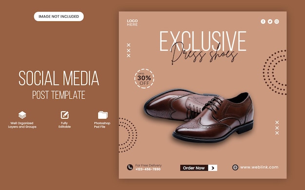 Exclusive shoes collection fashion sale instagram post design template