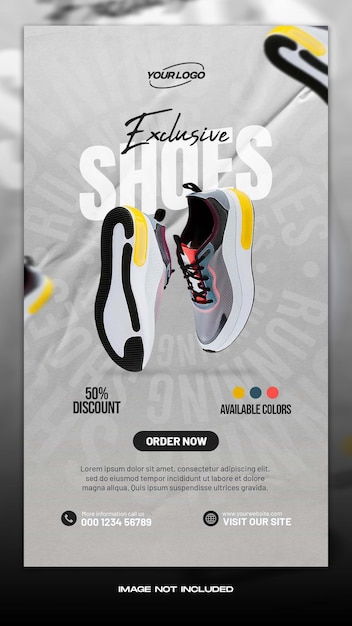 Exclusive shoes social media instagram story template