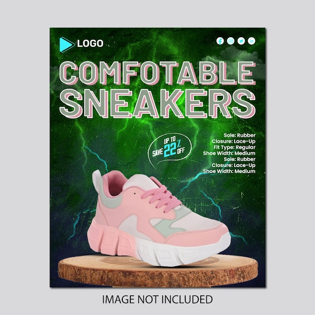 Exclusive sneakers shoes collection for men social media post banner template design