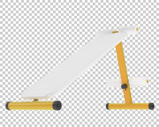 Exercise bench on transparent background 3d rendering illustration