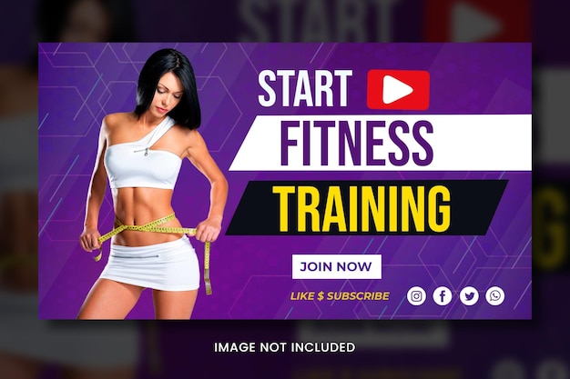 Exercises Fitness youtube social banner