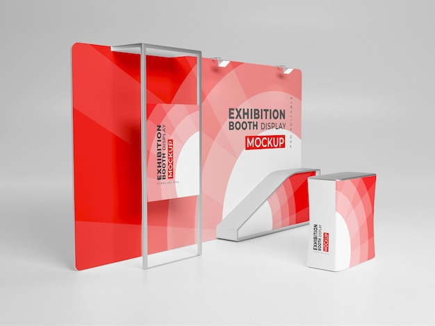 Exhibition presentation booth 3d rendering