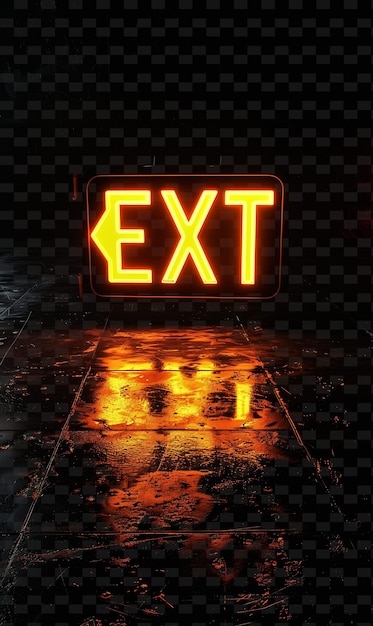 PSD exit light with steady glow cool radiant enhancing safety so png neon light effect design