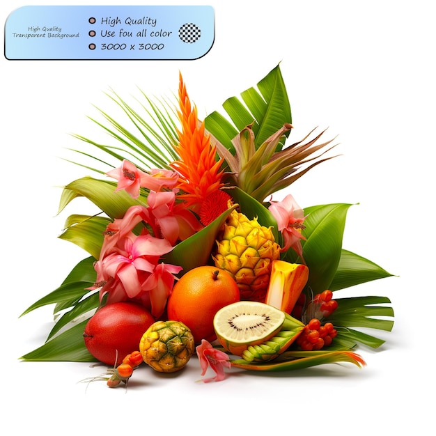 PSD exotic and aromatic with a tropical flair isolated on transparent background