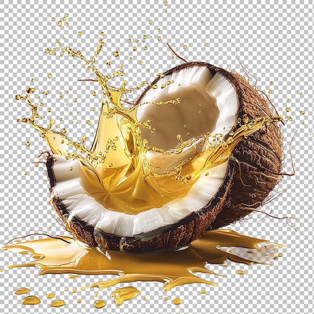 Exotic coconuts and splashes of milk isolated