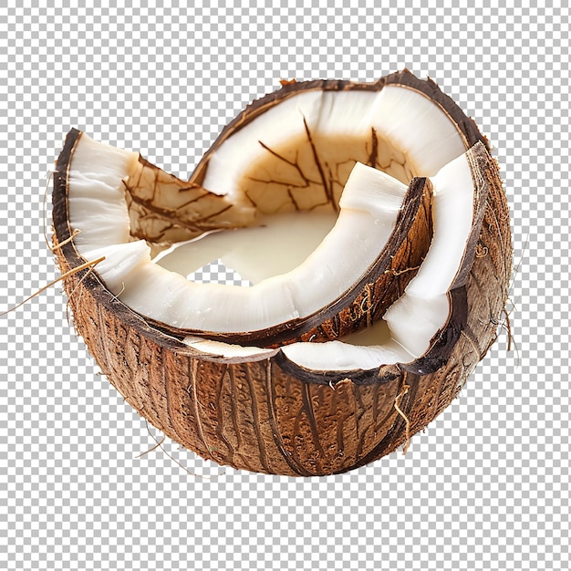 Exotic coconuts and splashes of milk isolated