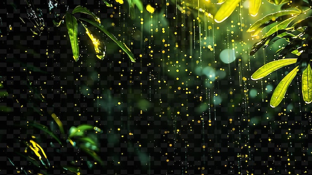 Exotic Glowing Tropical Rain With Vibrant Colors and Green Y PNG Neon Light Effect Y2K Collection