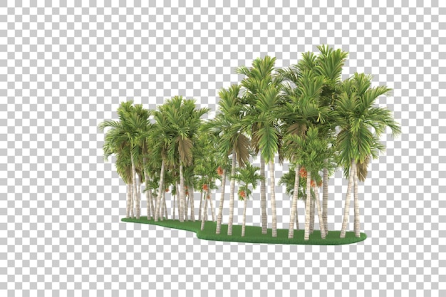 Exotic island on transparent background. 3d rendering - illustration