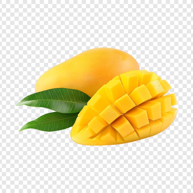 Exotic mango fruit on transparent background