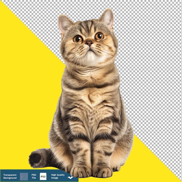 Exotic Shorthaired Cat Cute Whole Body transparent background PNG PSD