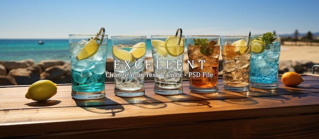 PSD exotic summer drinks