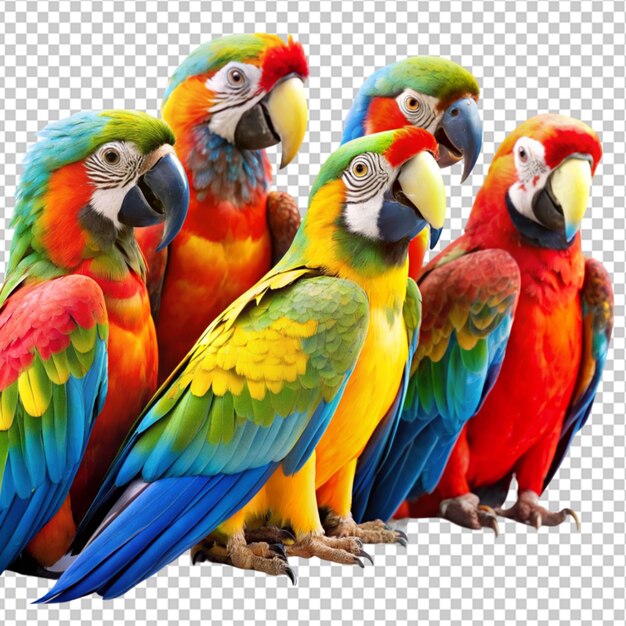 PSD exotic tropical parrots