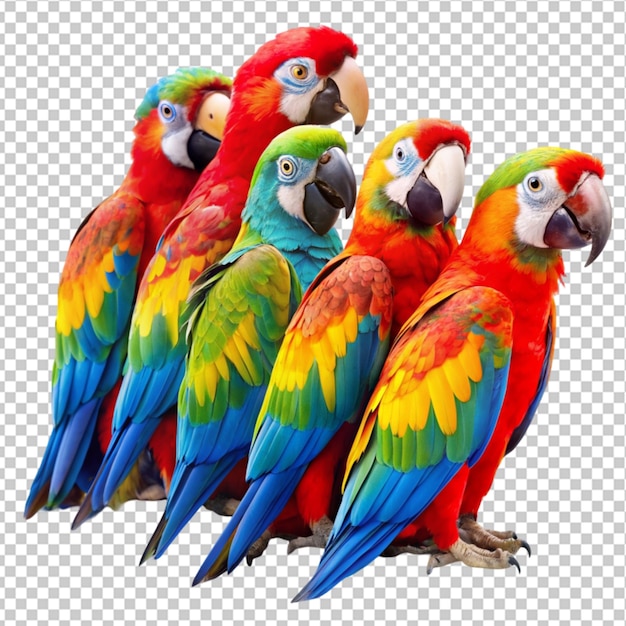 PSD exotic tropical parrots