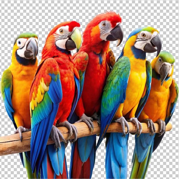 PSD exotic tropical parrots