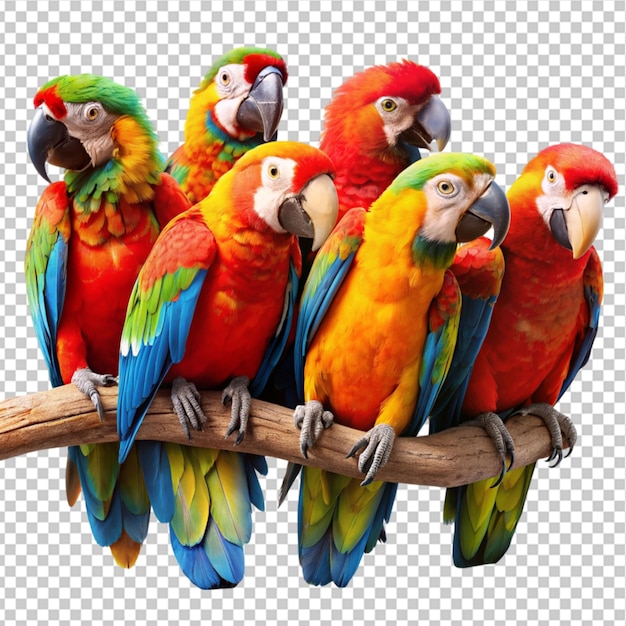 PSD exotic tropical parrots