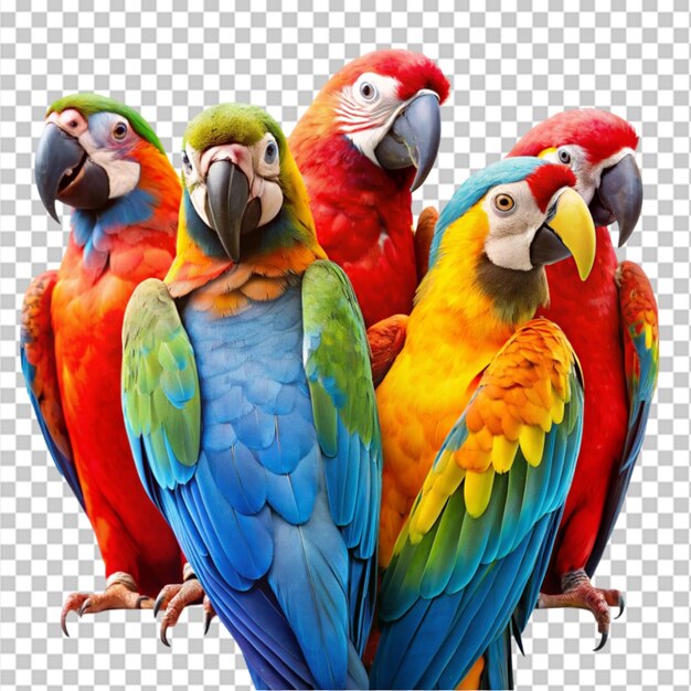 PSD exotic tropical parrots