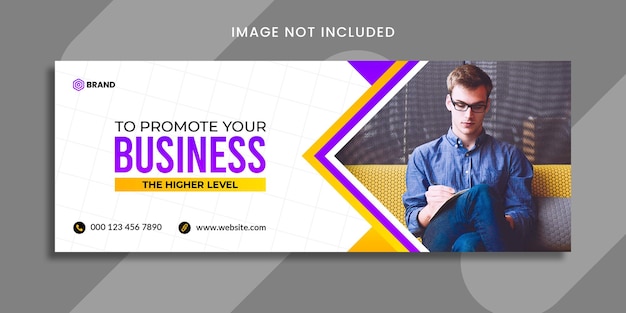 expert marketer with grow your business social media banner or facebook cover