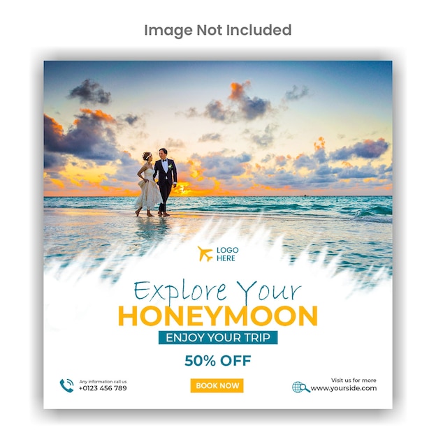 Explore Honeymoon social media or instagram post template design