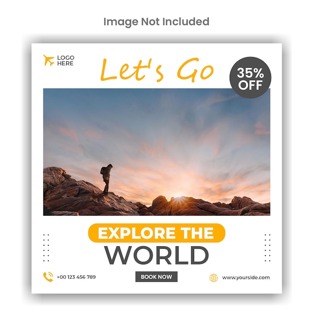 PSD explore the world travel agency social media post template