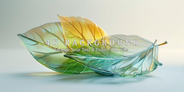 PSD exquisite glass leaves artistic and elegant home decor