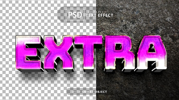 Extra text editable 3d font effects