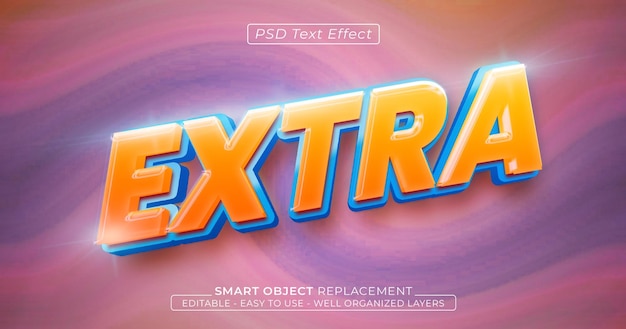 PSD extra text editable text effect 3d style