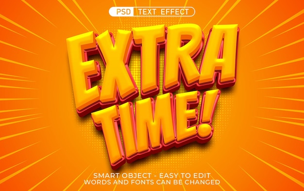 PSD extra time text effect 3d style