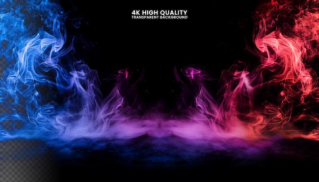 PSD extreme colorful smoke on a black background