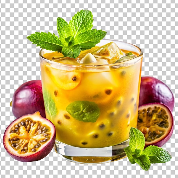 PSD extreme front passionfruit mint caipirinha transparent background