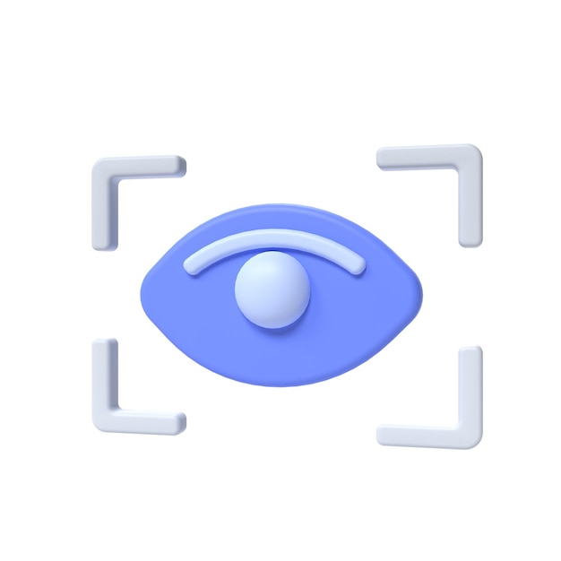 eye 3D vector icon illustration asset