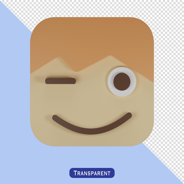 Eye Blink Emoji in 3 d style